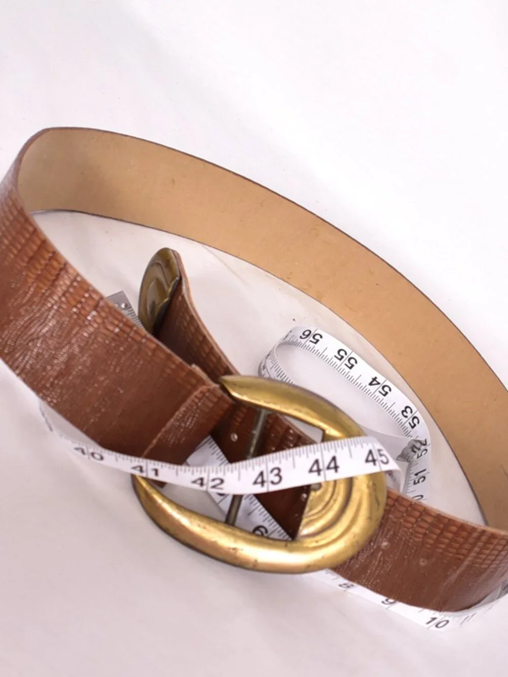 Brown 2 Inch Belt With Gold Buckle